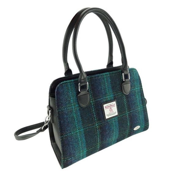 Harris Tweed Tote Handbag Lb1227 Findhorn, Colour 119 Blue Turquoise, L' :< - Picture 1 of 1
